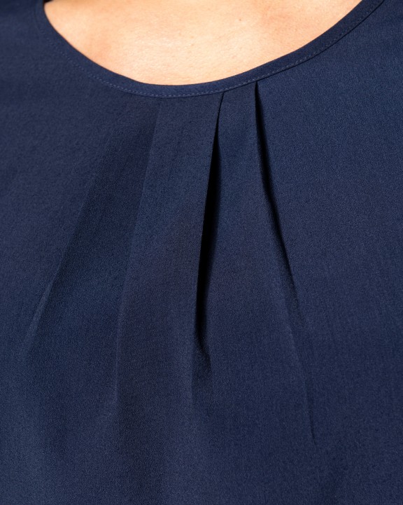 T-shirt KARIBAN Damesblouse in crêpe met korte mouwen voor bedrukking &amp; borduring