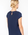 T-shirt KARIBAN Damesblouse in crêpe met korte mouwen voor bedrukking &amp; borduring