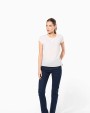 KARIBAN Kurzarm-Kreppbluse für Damen T-Shirt personalisierbar
