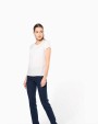KARIBAN Kurzarm-Kreppbluse für Damen T-Shirt personalisierbar