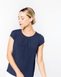 T-shirt KARIBAN Damesblouse in crêpe met korte mouwen voor bedrukking &amp; borduring