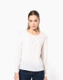 T-shirt personnalisable KARIBAN Blouse crêpe manches longues femme