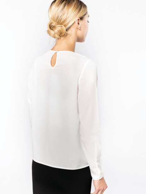 T-Shirts à personnaliser KARIBAN Blouse crêpe manches longues femme 