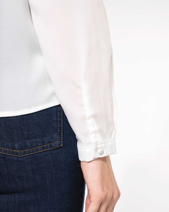 T-shirt personnalisable KARIBAN Blouse crêpe manches longues femme