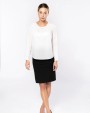 T-shirt personnalisable KARIBAN Blouse crêpe manches longues femme