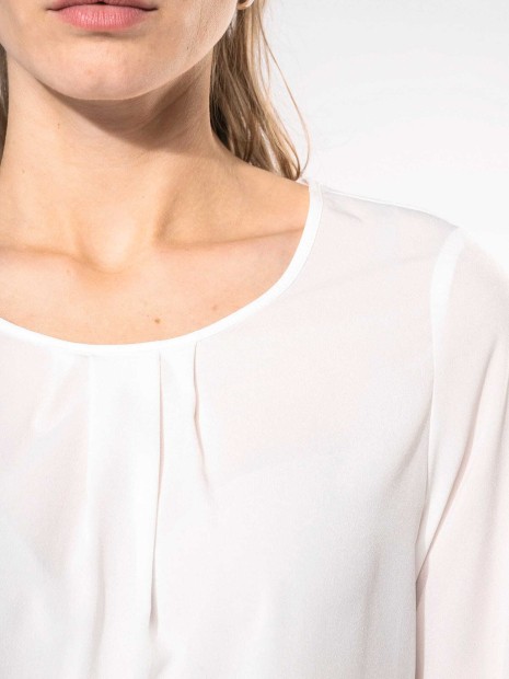 T-Shirts à personnaliser KARIBAN Blouse crêpe manches longues femme 