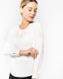 T-shirt personnalisable KARIBAN Blouse crêpe manches longues femme