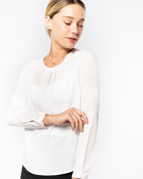 T-shirt personnalisable KARIBAN Blouse crêpe manches longues femme
