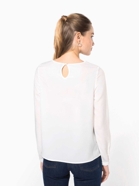 T-Shirts à personnaliser KARIBAN Blouse crêpe manches longues femme 