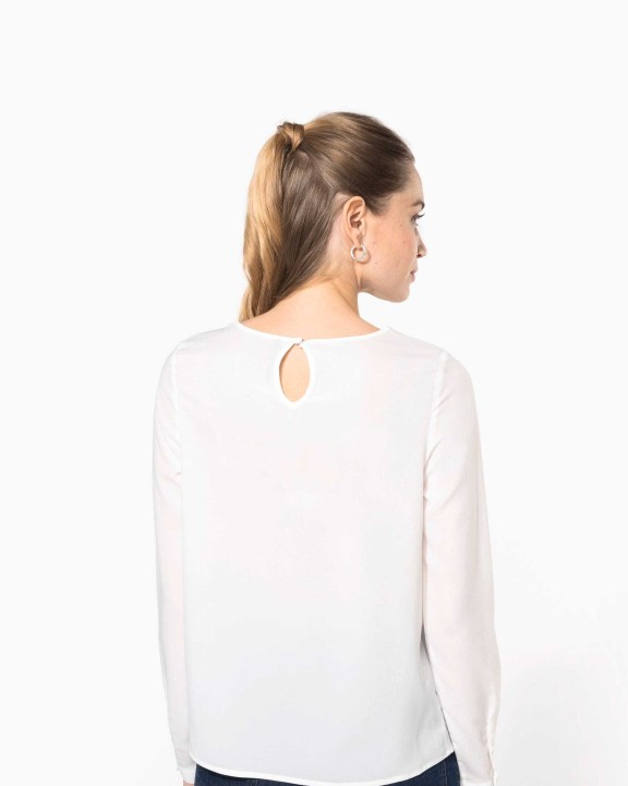 T-shirt personnalisable KARIBAN Blouse crêpe manches longues femme