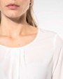 T-shirt personnalisable KARIBAN Blouse crêpe manches longues femme