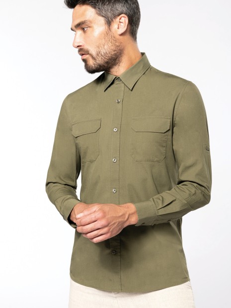 Chemises à personnaliser KARIBAN Chemise safari manches longues homme 