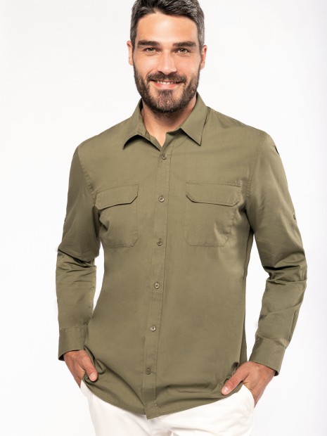 Chemises à personnaliser KARIBAN Chemise safari manches longues homme 