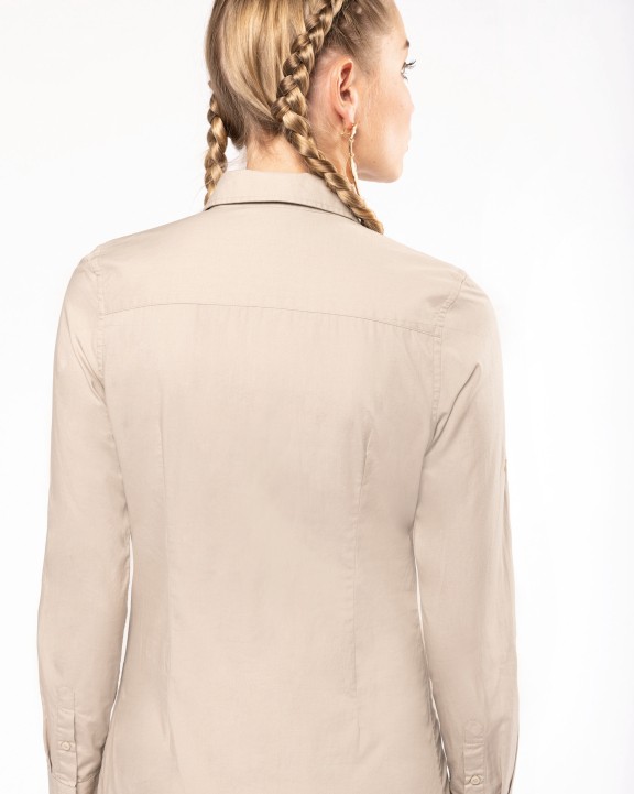 KARIBAN Langarm-Safarihemd für Damen Hemd personalisierbar