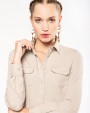 KARIBAN Langarm-Safarihemd für Damen Hemd personalisierbar