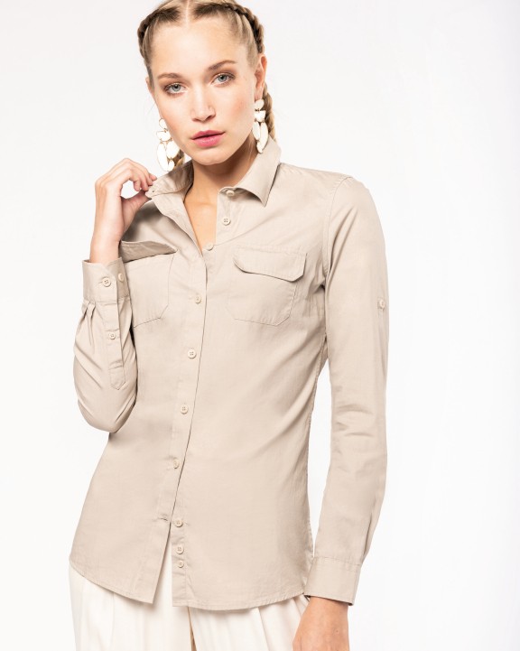 Chemise personnalisable KARIBAN Chemise safari manches longues femme