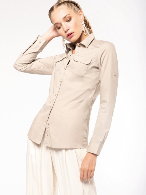 Chemises à personnaliser KARIBAN Chemise safari manches longues femme 