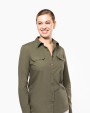 KARIBAN Langarm-Safarihemd für Damen Hemd personalisierbar