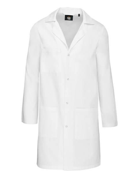 WK. DESIGNED TO WORK Blouse de travail unisexe blanc personnalisable