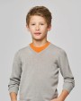 KARIBAN Kinder-Pullover mit V-Ausschnitt Pullover personalisierbar
