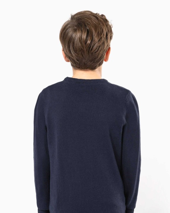 KARIBAN Kinder-Pullover mit V-Ausschnitt Pullover personalisierbar