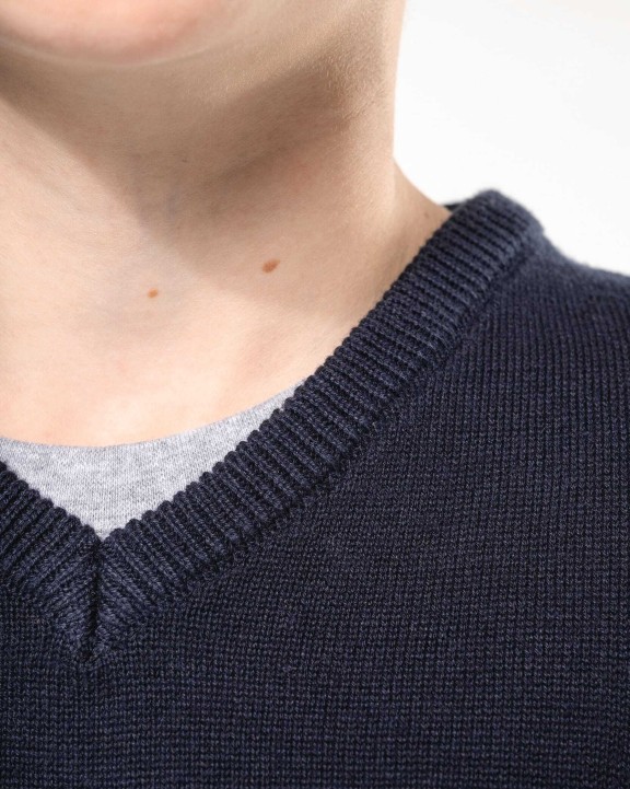 KARIBAN Kinder-Pullover mit V-Ausschnitt Pullover personalisierbar