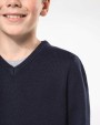 KARIBAN Kinder-Pullover mit V-Ausschnitt Pullover personalisierbar