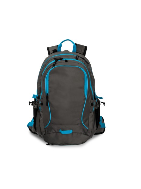 KIMOOD Sac à dos loisir avec porte-casque light titanium / tropical blue personnalisable