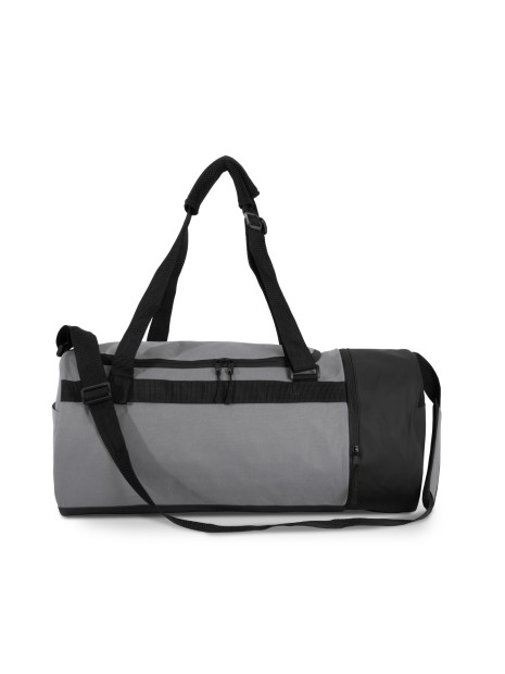KIMOOD Sac de sport forme tube avec compartiment chaussures séparé dark cool grey / black personnalisable