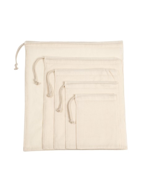 KIMOOD Sac à cordon coulissant en coton biologique naturel personnalisable