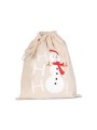 KIMOOD Sac coton à cordon motif bonhomme de neige naturel personnalisable