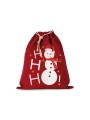 KIMOOD Sac coton à cordon motif bonhomme de neige cherry red personnalisable