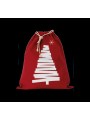 KIMOOD Sac coton à cordon motif sapin cherry red personnalisable