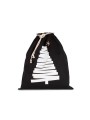 KIMOOD Sac coton à cordon motif sapin noir personnalisable