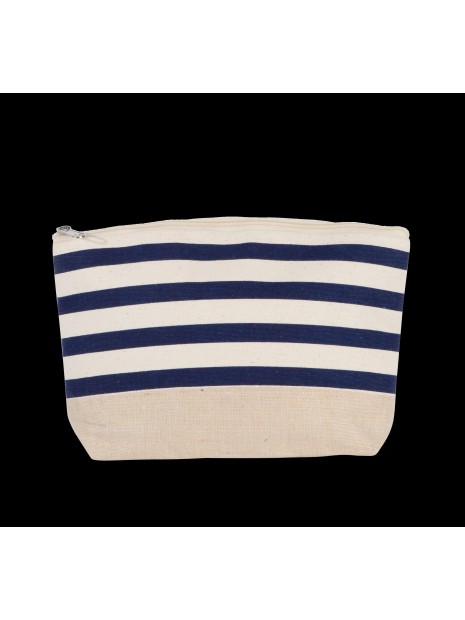 KIMOOD Pochette accessoires imprimé marin naturel/bleu marine personnalisable