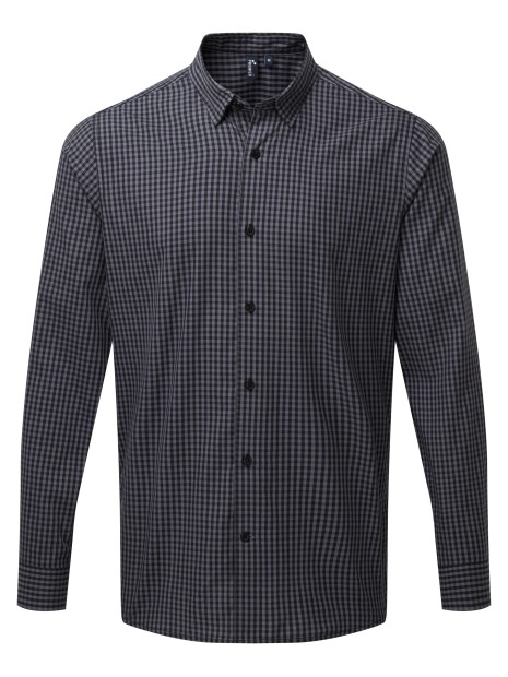 PREMIER Chemise vichy gros carreaux steel/black personnalisable