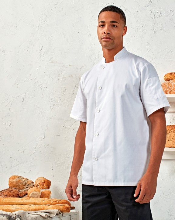 Veste personnalisable PREMIER Veste chef cuisinier manches courtes "Essential"