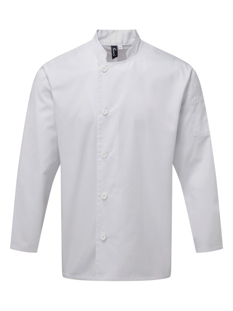 PREMIER Veste chef cuisinier manches longues "Essential" blanc personnalisable