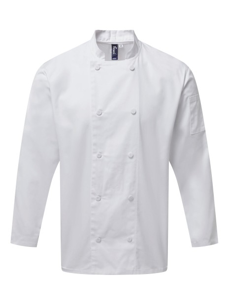 PREMIER Veste chef cuisinier manches longues Coolchecker® blanc personnalisable