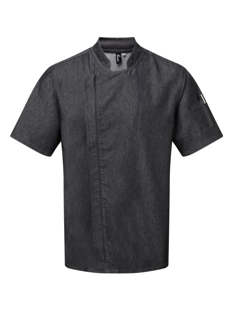 PREMIER Veste chef cuisinier "Zip close" Black Denim personnalisable