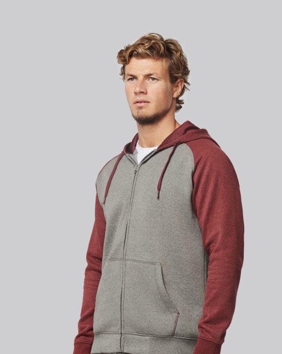 Sweat-shirt personnalisable PROACT Veste molleton zippée capuche bicolore unisexe