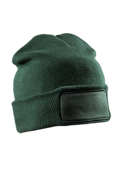 RESULT Bonnet imprimable double Tricot vert bouteille personnalisable