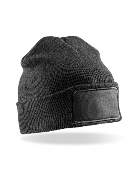RESULT Bonnet imprimable double Tricot noir personnalisable