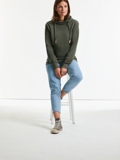 Sweat-shirts à personnaliser RUSSELL Sweat à capuche col montant Pure Organic 