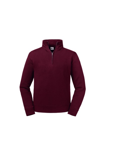 RUSSELL Sweat Col Zippé Authentic bordeaux personnalisable