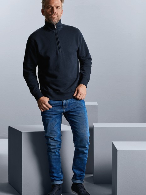 Sweat-shirts à personnaliser RUSSELL Sweat Col Zippé Authentic 