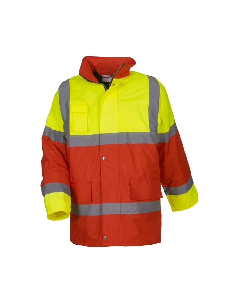 YOKO Veste contrastante haute visibilité HI-VIS YELLOW/RED personnalisable