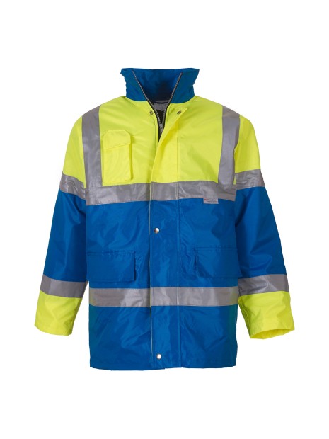 YOKO Veste contrastante haute visibilité HI-VIS YELLOW/ROYAL BLUE personnalisable