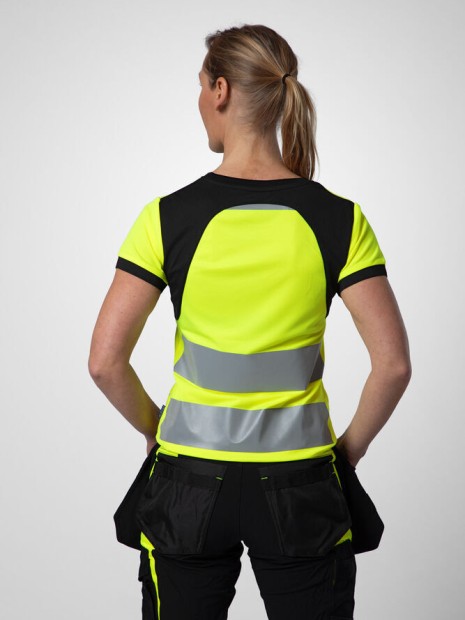 T-Shirts à personnaliser PROJOB 6012 T-SHIRT POLYESTER FEMME EN ISO 20471 CLASSE 2/1 jaune/noir