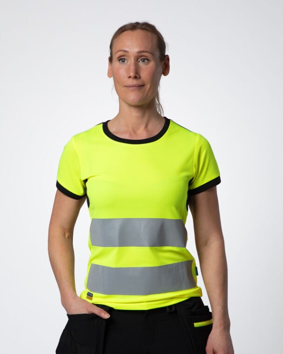 T-shirt PROJOB 6012 SIGNALISATIET-SHIRT EN ISO 20471 KLASSE 2 DAMES voor bedrukking &amp; borduring